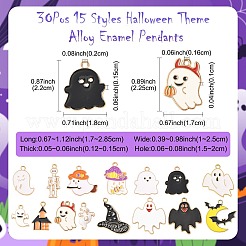 30шт 15 стиля подвески из сплава с эмалью&nbsp;ENAM-YW0006-46