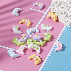 24 шт. 6 цвета непрозрачные подвески из смолы&nbsp;RESI-TA0003-34