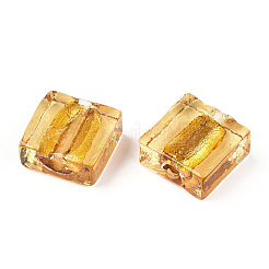 Бусины ручной работы бусины серебряной фольгой&nbsp;FOIL-S006-12x12mm-07