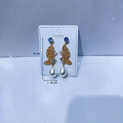 Модные роскошные серьги-гвоздики в форме бабочек с прозрачными кубическими цирконами и стразами KY8568-1