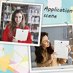 Чехол для книги из хлопка и льна с пуговицей и передним карманом&nbsp;ABAG-WH20005-14B-01