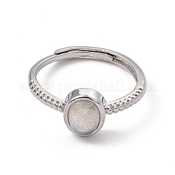 Овальные регулируемые кольца из натурального лабрадорита&nbsp;RJEW-G273-04P-01