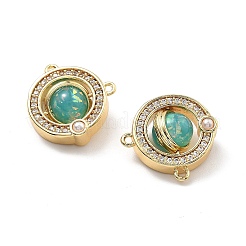 Вращающиеся латунные подвески с микропаве из кубического циркония и смолы&nbsp;KK-B129-21G