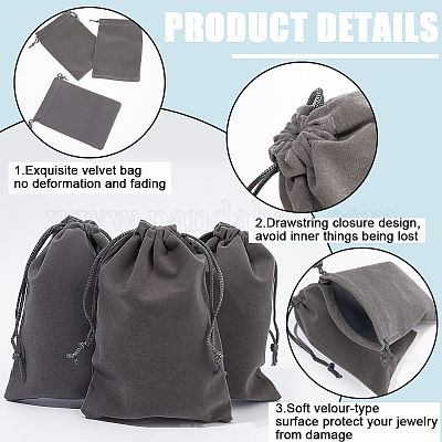 Подарочные пакеты на шнурке из бархата&nbsp;ABAG-BBC0001-10C-01-1