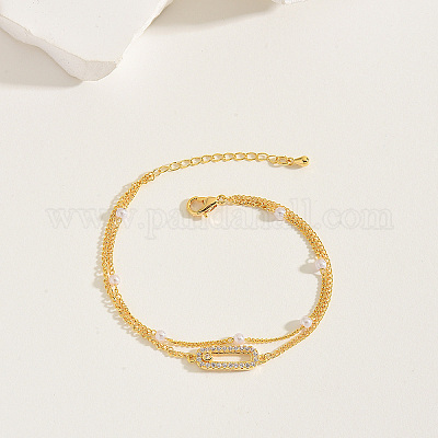 Латунные многорядные браслеты с цепочкой панциря AC9021-1-1