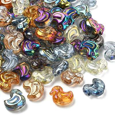 100шт гальванические прозрачные стеклянные бусины&nbsp;GLAA-CJ0002-78-1