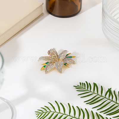 1 шт. эмалевые булавки с цветком&nbsp;JEWB-LP0010-17-1