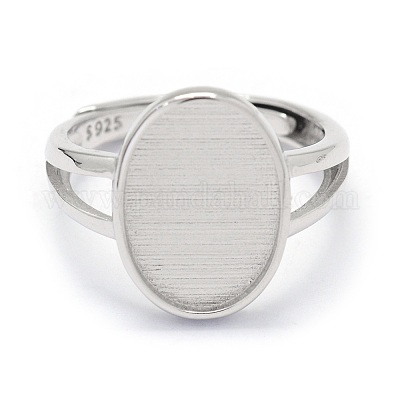 Регулируемые детали кольца на палец из стерлингового серебра с 925 родиевым покрытием&nbsp;STER-E061-12P-1