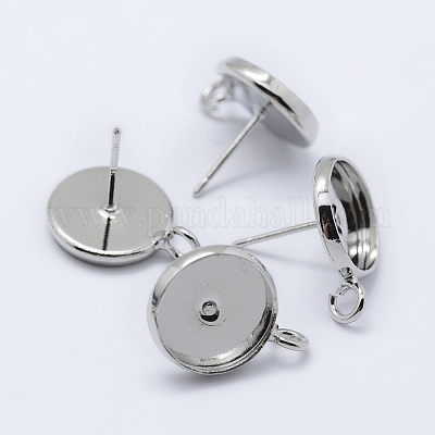 Латунь сеттинги серьга KK-P131-01A-10mm-P-1