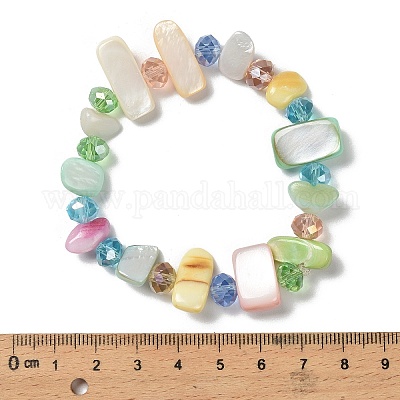 Браслеты из ракушек и стеклянных бусин в стиле бохо для женщин&nbsp;LS-BJEW-S178-01A-1