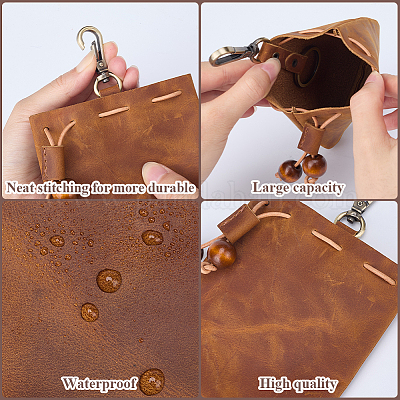 Кожаный мини-брелок для ключей&nbsp;AJEW-WH20007-13C-1