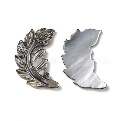 Натуральные черные кабошоны для губ&nbsp;SSHEL-H068-04-1