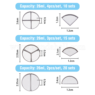 3 стиль 2/3/4 отделения пустая круглая железная коробка для замены теней для век&nbsp;FIND-FH0007-33-1