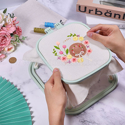 Пяльцы для вышивки крестом из АБС-пластика&nbsp;TOOL-WH0166-042-1