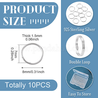 925 серебряное разделенное кольцо для прыжков&nbsp;STER-TA0001-48A-1