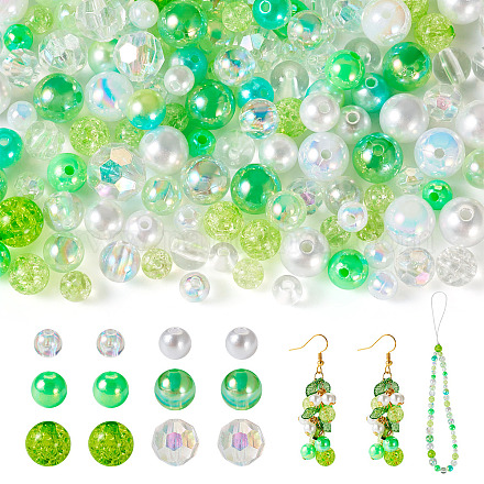 Прозрачная и непрозрачная акриловая бусина OACR-TAC0002-08D-1