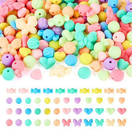 140 г 7 прорезиненных акриловых бусины SACR-TA0001-37-1