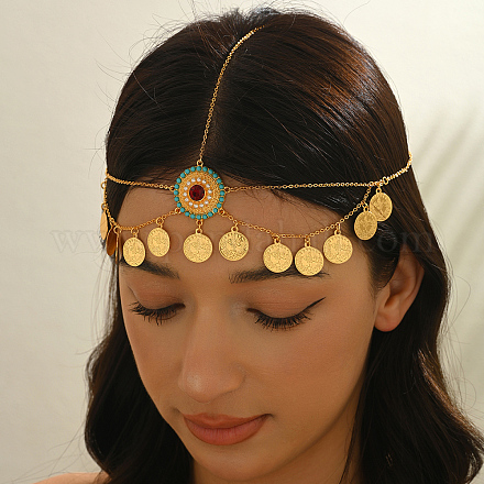 Элегантный ближневосточный стиль Рамадан цинковый сплав и латунная монета кисточка подвеска голова женские ювелирные изделия цепи FX1267-1