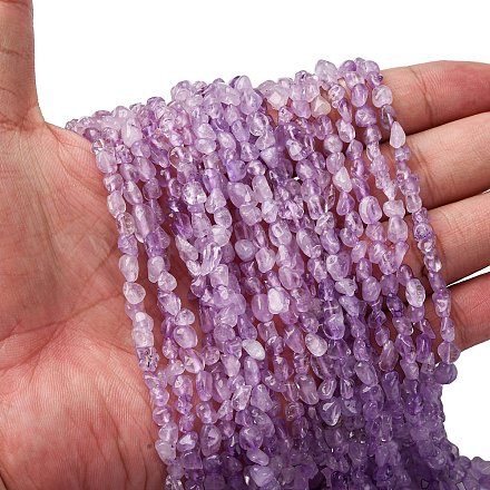 Нити бусин из натурального лавандового аметиста G-I389-A02-1