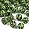 Opaque Acrylic Beads, Watermelon, Green, 16mm, Hole: 2mm