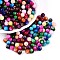 Baking Painted Glass Beads, Round, Mixed Color, 6~6.5mm, Hole: 1~1.6mm