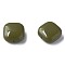 Opaque Acrylic Beads, Square, Dark Olive Green, 15x15x7.5mm, Hole: 1.2mm, about 375pcs/500g