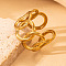 201 Stainless Steel Oval Link Chain Cuff Rings, Golden, Inner Diameter: 20mm