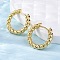 Brass Huggie Hoop Earrings, Long-Lasting Plated, Twisted Ring Shape, Real 18K Gold Plated, 21.5x4mm, Pin: 1mm