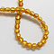 Handmade Silver Foil Glass Beads, Round, Goldenrod, 11.5~12.5mm, Hole: 2mm