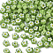 Glass Beads, Flower, Yellow Green, 5~7x5~7x2~3mm, Hole: 1mm