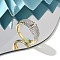 Brass Micro Pave Clear Cubic Zirconia Cuff Finger Rings for Women, Cadmium Free & Nickel Free & Lead Free, Platinum & Golden, Inner Diameter: 17mm