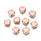 Alloy Enamel Charms, Heart, Light Gold, Misty Rose, 8x7.50x2.50mm, Hole:1.50mm