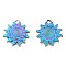 Ion Plating(IP) 201 Stainless Steel Pendants, Sun, Rainbow Color, 22x20x2mm, Hole: 2.5mm