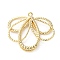 Brass Pendants, Cadmium Free & Nickel Free & Lead Free, Flower Charms, Real 18K Gold Plated, 26x29x4mm, Hole: 1.4mm