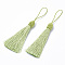 Polyester Tassel Big Pendant Decorations, Lawn Green, 145~175x10.5~12mm