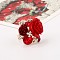 Resin Rose Finger Rings, Alloy Rings, Ethnic Style Ring Sweet Fashion Accessory, Light Gold, Red