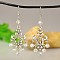 Fashion Tibetan Style Chandelier Earrings, with Glass Beads and Brass Earring Hooks, Clear, 68mm