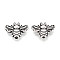 Tibetan Style Alloy Beads, Bees, Antique Silver, 10.5x14.5x3.5mm, Hole: 1.6mm