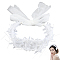 Alloy with Plastic Imitation Pearl Mesh Headpiece Cap, Bridal Party Hair Accessories for Women Girls, White, 1290x80x5mm