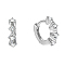 Elegant S925 Sterling Silver Clear Cubic Zirconia Hoop Earrings, Silver, 10x10mm