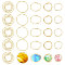 40Pcs 4 Styles Alloy Linking Rings, Twisted Ring, Golden, 16~43x15.5~39x1.5~3mm, Inner Diameter: 13~38x13~35.5mm, 10pcs/style