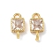 Brass Pave Cubic Zirconia Square Connector Charms, Golden, Rack Plating, Cadmium Free & Lead Free, Long-Lasting Plated, Clear, 10.5x5x2.5mm, Hole: 1.5mm and 1.8mm