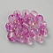 Transparent Frosted Glass Beads, Round with Spot Pattern, Orchid, 7x8mm, Hole: 1.5mm