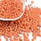 Baking Paint Glass Seed Beads, Bicone, Coral, 4.5x3.5mm, Hole: 1.4mm, about 120pcs/10g