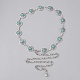 Ремень с цепочками из синтетических бирюзовых цветов&nbsp;AJEW-WH0258-427-1