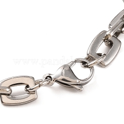 Браслеты из нержавеющей стали 201 с прямоугольными звеньями&nbsp;BJEW-B078-51P