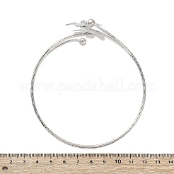 Браслеты-манжеты из цветочного сплава для девушек и женщин&nbsp;LS-AJEW-A063-01E-P