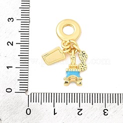 Латунь микропаве прозрачный кубический цирконий европейские подвески с подвесками KK-F904-03C-G