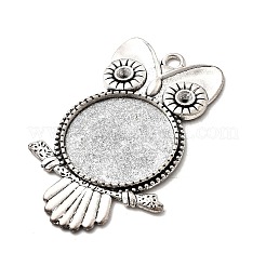 Сеттинги стразы & кабошон большой кулон Сова тибетский стиль сплава&nbsp;LS-TIBE-S297-07AS-LF