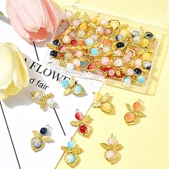 40 шт. подвески из двухцветного золотистого сплава из стекла&nbsp;PALLOY-FS00025